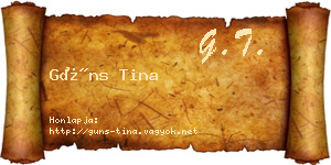 Güns Tina névjegykártya